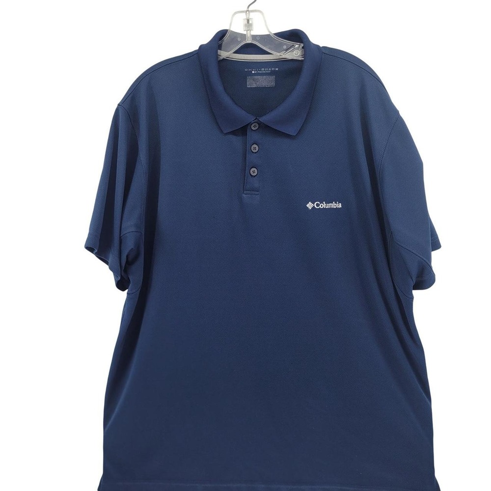 Columbia Mens Omni-Shade Polo Shirt Navy Blue Short Sleeve Sun Protection 3XL